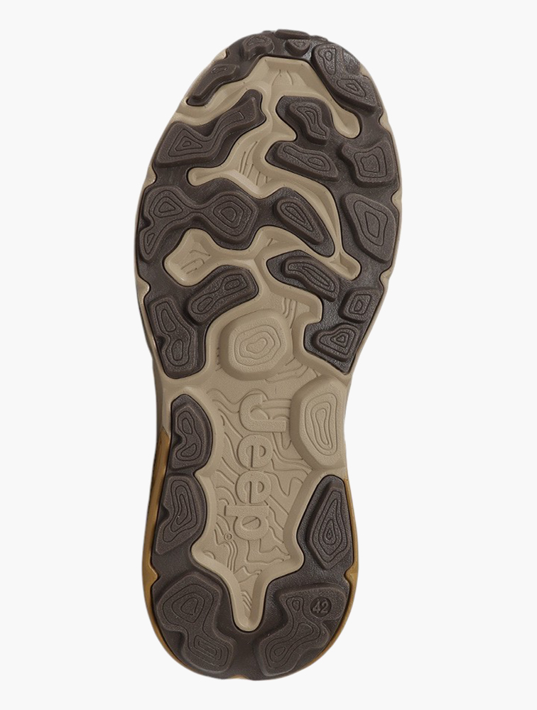 MyRunway | Shop Jeep Olive Brown Groove Lace-Up Sneakers for Men